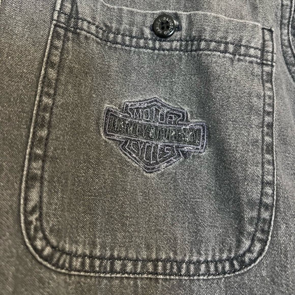 Harley Davidson Denim Button Up - Picture 3 of 4